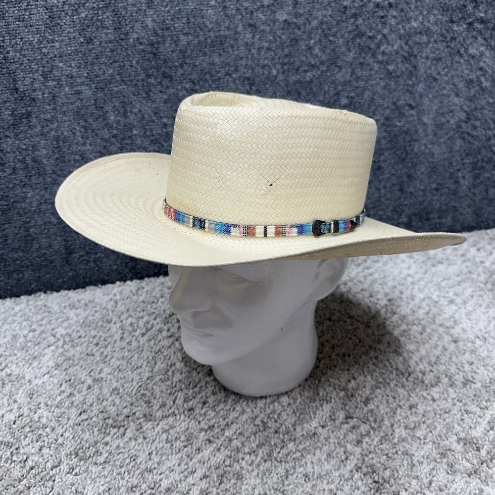 Stetson Delta Straw Hat Panama western Men's size 7 - Picture 7 of 14